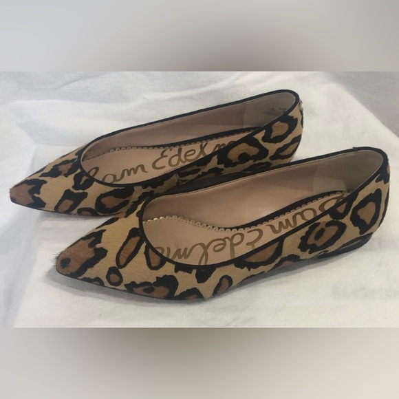 Sam Edelman Rae Leopard Print Pony Hair Flat Sz 5 - Picture 2 of 6